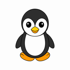 Cute penguin is sitting vector illustration