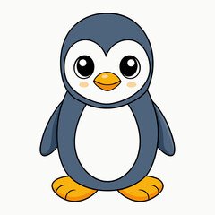 Cute penguin is sitting vector illustration