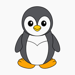 Cute penguin is sitting vector illustration