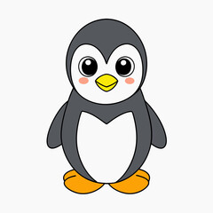 Cute penguin is sitting vector illustration
