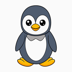 Fototapeta premium Cute penguin is sitting vector illustration