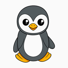 Cute penguin is sitting vector illustration