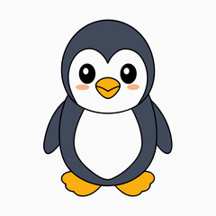 Cute penguin is sitting vector illustration