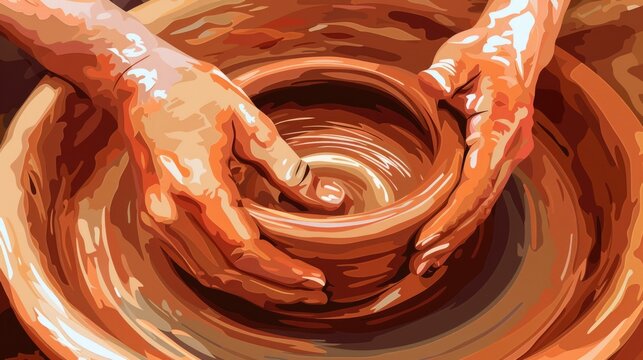 Hands at Potter's Wheel