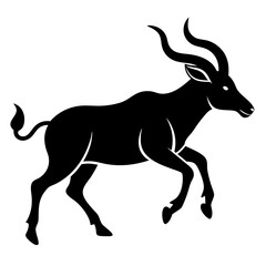 Running goat silhouette vector