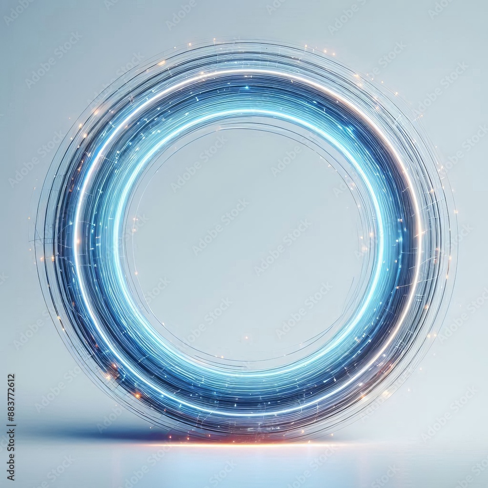 Poster abstract blue circle background with swirls for a modern and colorful design