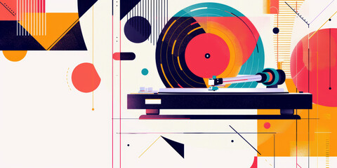 Obraz premium PopArt-style musical colour backgrounds. AI generative.