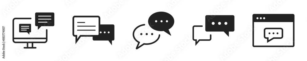 Aufkleber bubbles icon set. set of 5 outline icons related to bubbles. linear icon collection. conversation bu