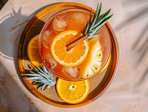 Fresh Fruits Dancing on Glass