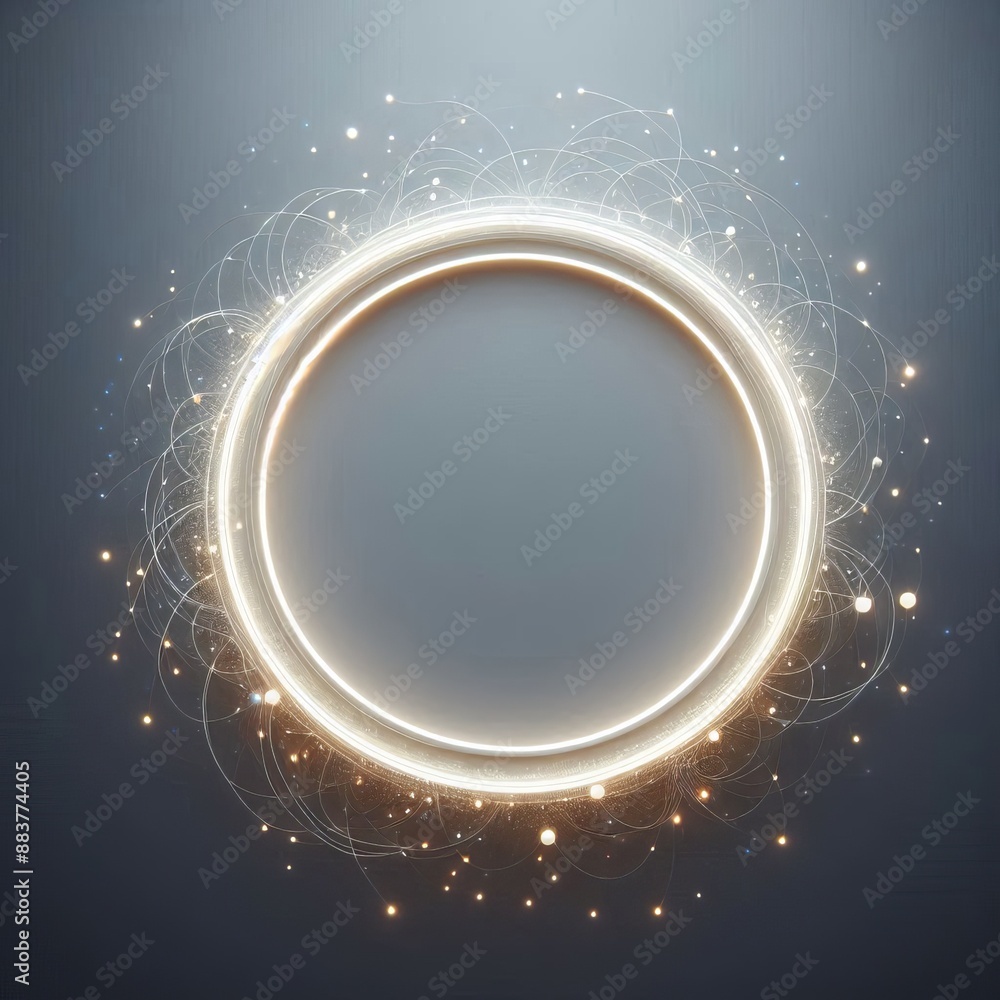 Poster abstract vector background with gold circles in solid background