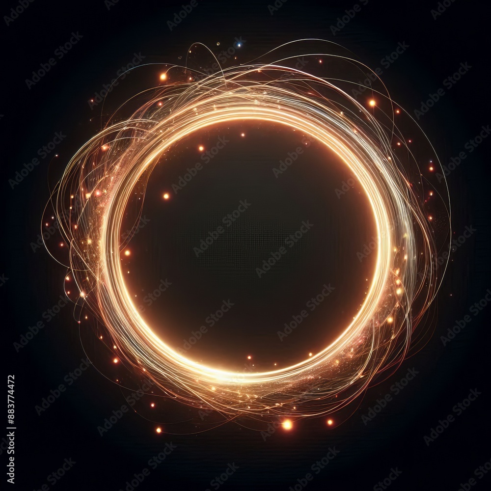 Poster abstract vector background with gold circles in solid background