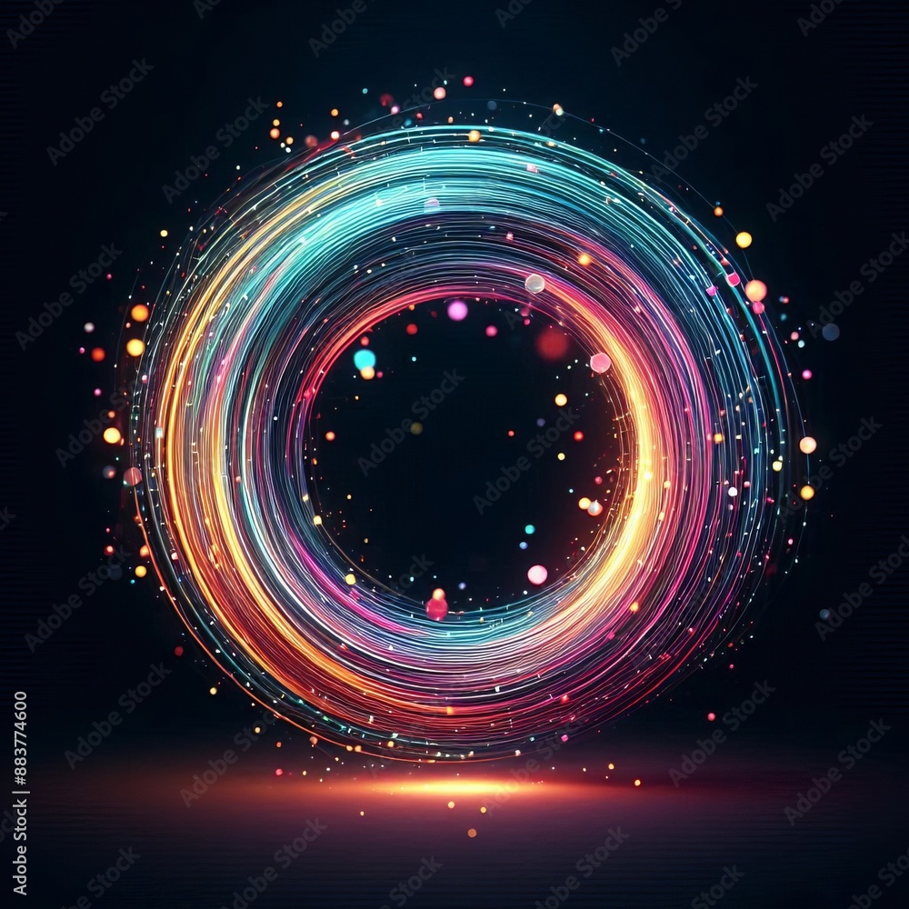 Aufkleber abstract vector background with colorful circles in solid background