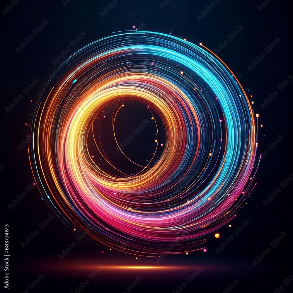 Poster abstract vector background with colorful circles in solid background