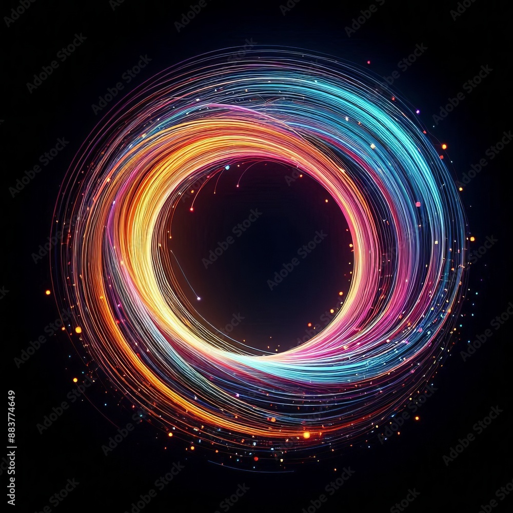 Poster abstract vector background with colorful circles in solid background