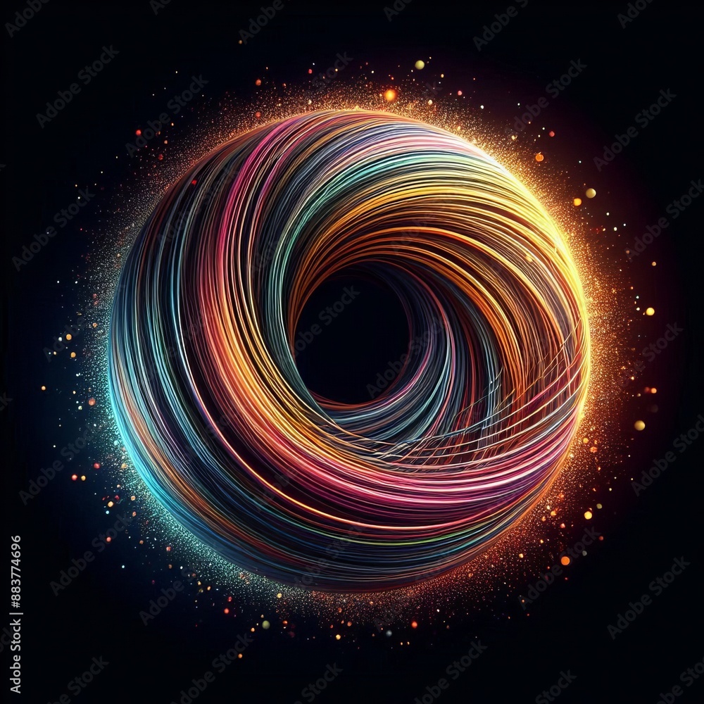 Poster abstract vector background with colorful circles in solid background