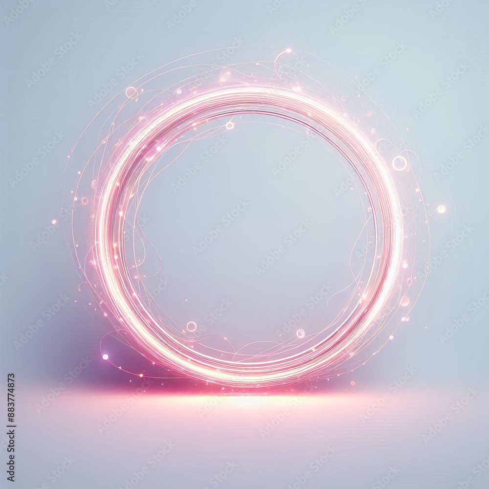Poster abstract vector background with pink circles and swirls for a bright, modern design