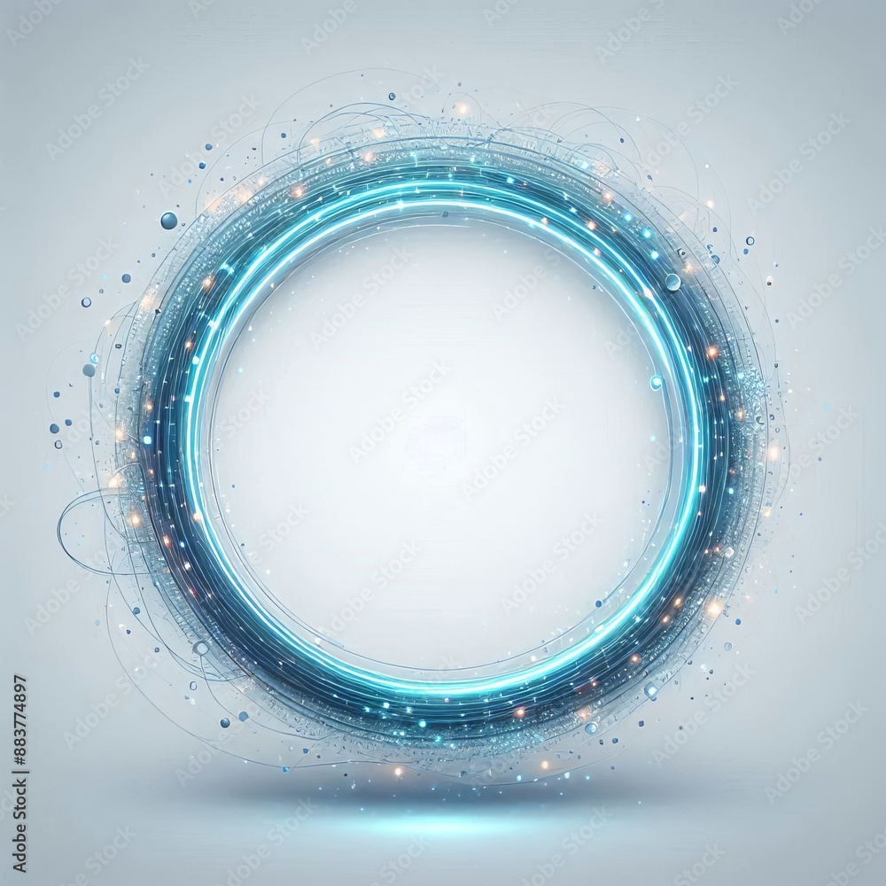 Poster abstract vector background blue with color circles in solid background
