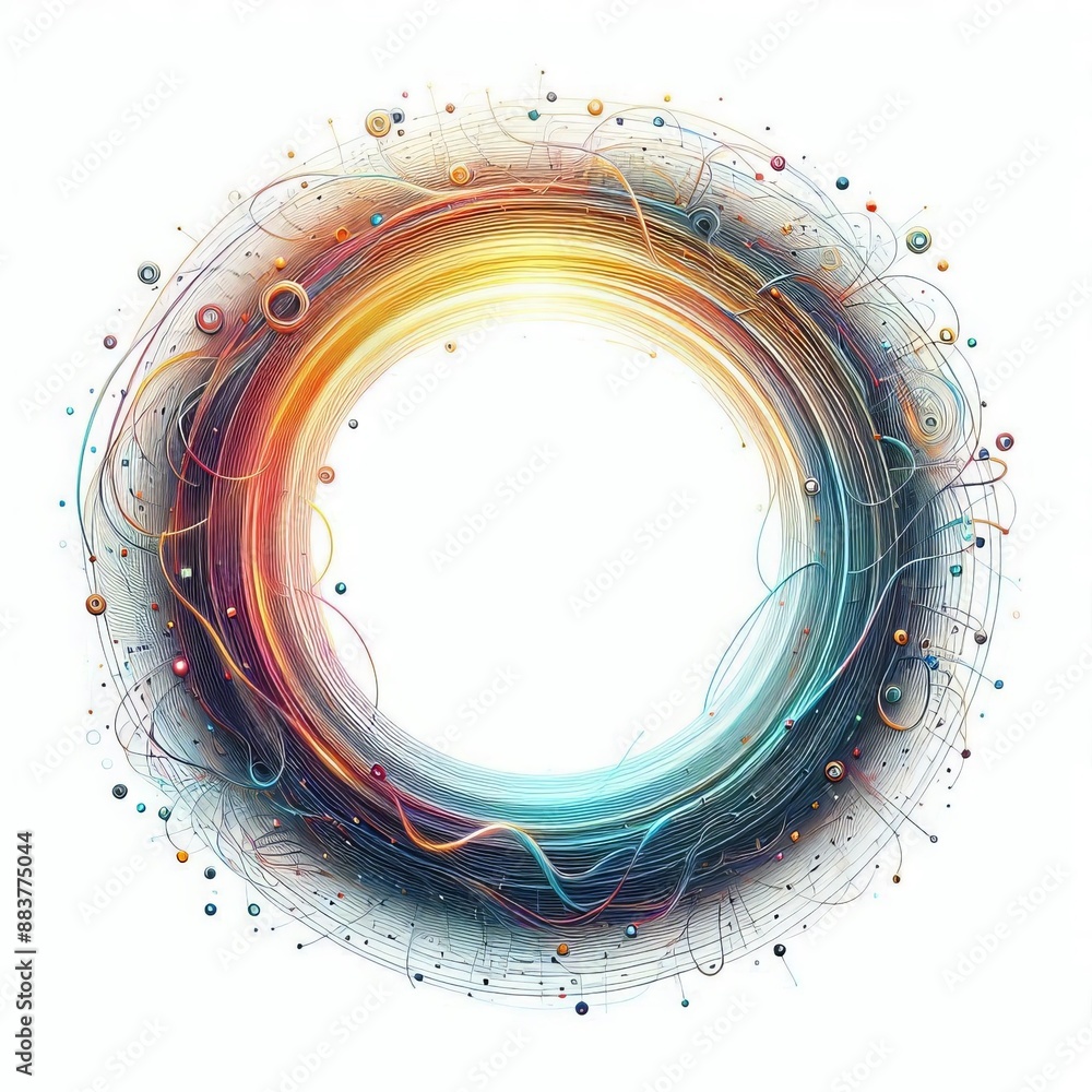 Poster abstract vector background with colorful circles in solid background