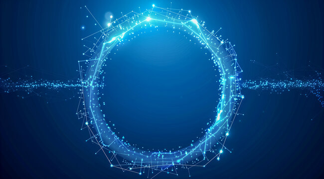 Abstract glowing network structure with highlighted nodes and lines
