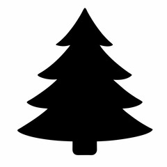 Obraz premium Christmas tree Vector Illustration, tree Vector Art, Christmas tree Silhouette, christmas tree isolated on white cartoon Character icon 