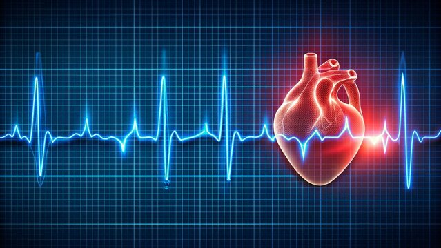 Illustration showcasing comparison between normal heart rhythm and atrial fibrillation, highlighting irregular electrical signals and rapid heartbeat patterns.