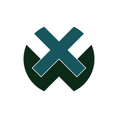 Letter wx or xw letter logo icon design