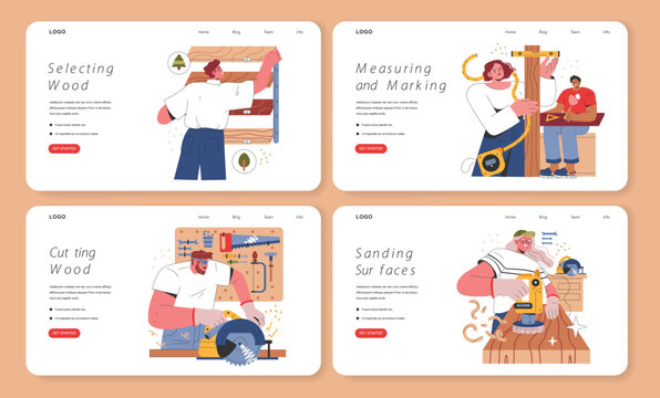 Woodworking DIY. Flat Vector Illustration