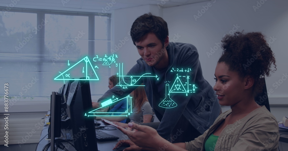 Poster image of equations and data processing over diverse students