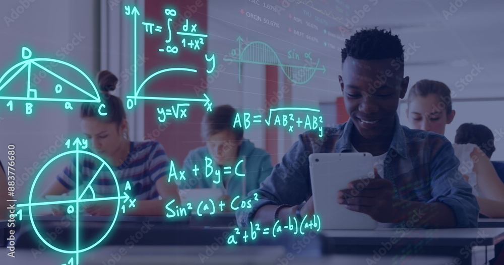 Poster image of equations and data processing over diverse students