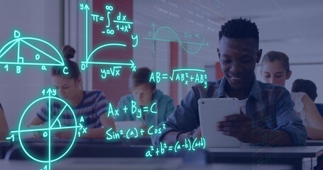 Image of equations and data processing over diverse students
