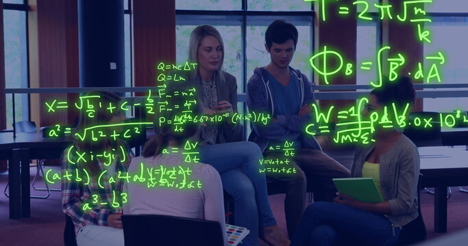 Image of equations and data processing over diverse students