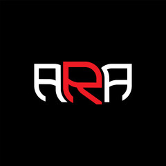 ARA logo design, ARA simple and modern logo. ARA luxurious alphabet design