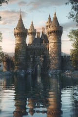 Fototapeta premium Castle Reflected in Water