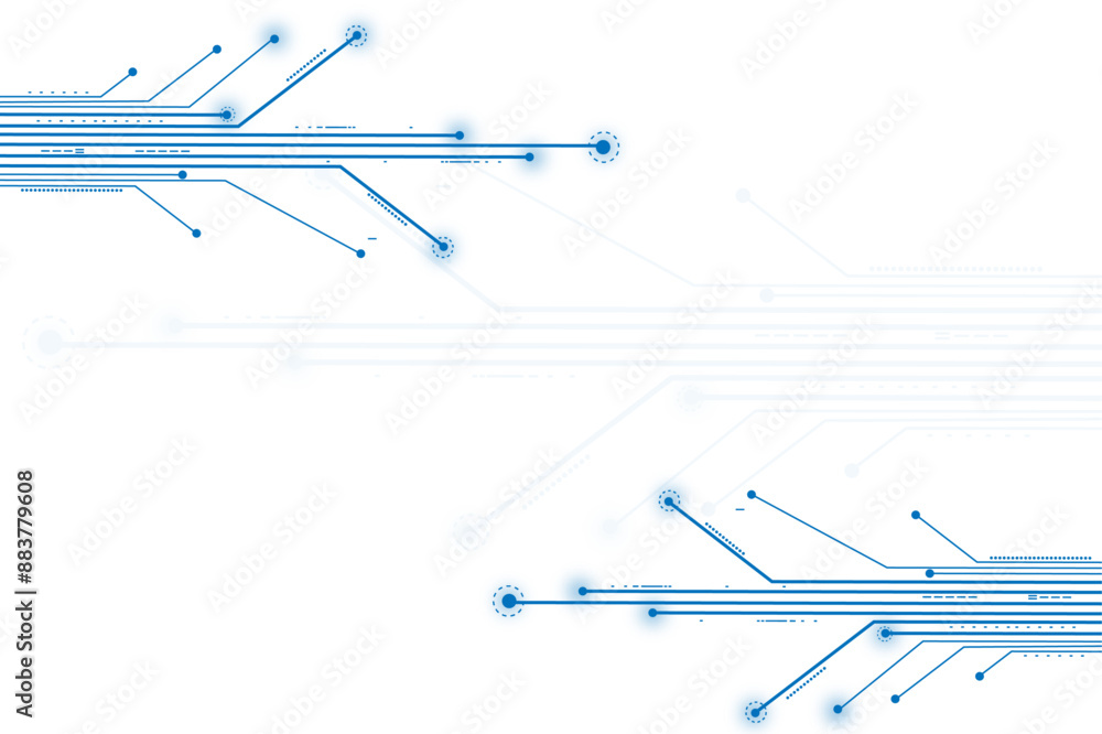 Poster vectors technology blue circuit diagram. high-tech connection system on a white background.
