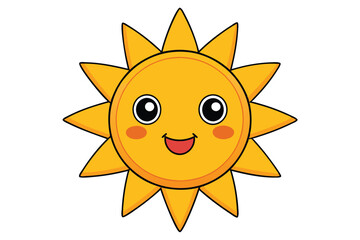 Adorable Sun Vector Art Clipart - Cute Cartoon Illustration for Print and Digital Use