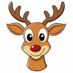 Christmas reindeer Vector Illustration, reindeer Vector Art, Christmas reindeer Silhouette, rudolph the reindeer cartoon Character icon © SvgDesignHub