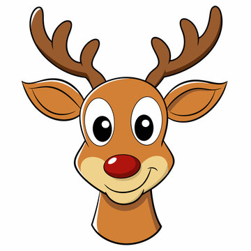 Christmas reindeer Vector Illustration, reindeer Vector Art, Christmas reindeer Silhouette, rudolph the reindeer cartoon Character icon