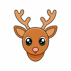 Christmas reindeer Vector Illustration, reindeer Vector Art, Christmas reindeer Silhouette, rudolph the reindeer cartoon Character icon