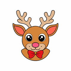 Christmas reindeer Vector Illustration, reindeer Vector Art, Christmas reindeer Silhouette, rudolph the reindeer cartoon Character icon