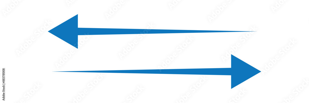 Poster blue long arrow pointing to the right. straight long arrow icon, right thin line, blue cursor, horiz