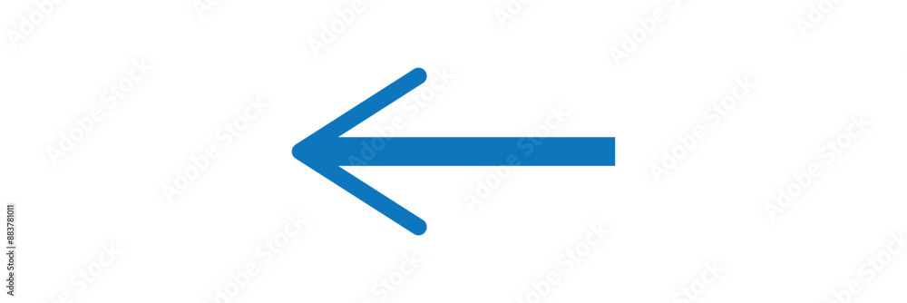 Poster blue long arrow pointing to the right. straight long arrow icon, right thin line, blue cursor, horiz