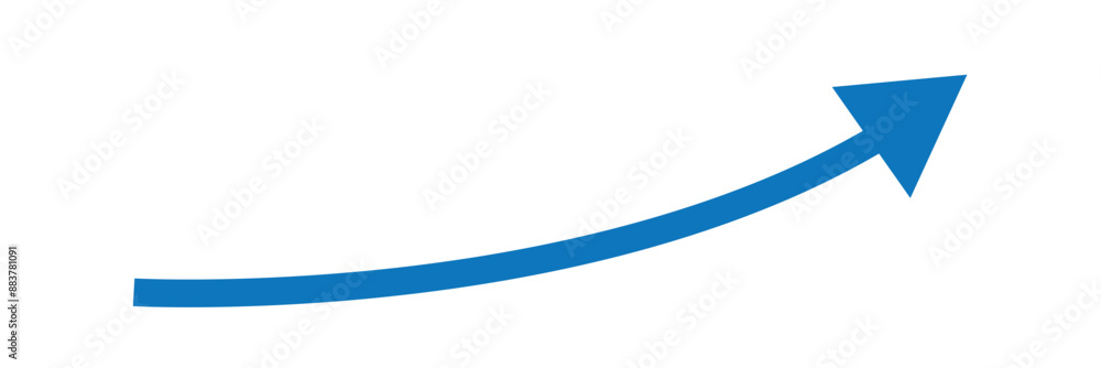Poster set long blue curve arrow icon vector . blue curve arrow icon set. long arrow icon set. set of curve