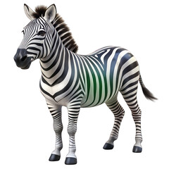 Fototapeta premium Zebra 3d isolated on transparent background