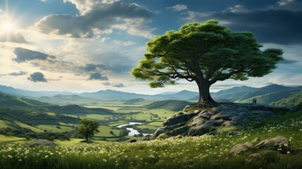 Obraz premium beautiful nature landscape panoramic photo