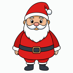 Christmas santa claus Vector Illustration, santa claus Vector Art, Christmas santa claus Silhouette, santa claus with a bag cartoon Character icon