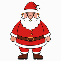 Christmas santa claus Vector Illustration, santa claus Vector Art, Christmas santa claus Silhouette, santa claus with a bag cartoon Character icon	