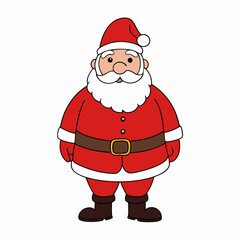 Christmas santa claus Vector Illustration, santa claus Vector Art, Christmas santa claus Silhouette, santa claus with a bag cartoon Character icon	