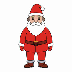 Christmas santa claus Vector Illustration, santa claus Vector Art, Christmas santa claus Silhouette, santa claus with a bag cartoon Character icon	