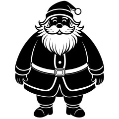 Christmas santa claus Vector Illustration, santa claus Vector Art, Christmas santa claus Silhouette, santa claus with a bag cartoon Character icon	