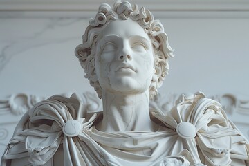 Realistic Greek God Apollo Majestic Robotic Statue, Minimalist and Futuristic Design, Ultra HD High-Resolution Image